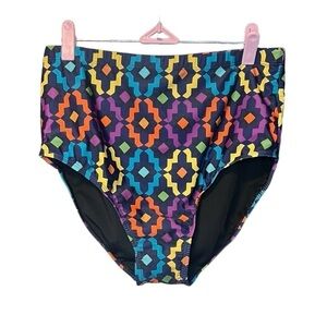 BloomChic multicolor patterned swim suit bottoms NWOT size 12